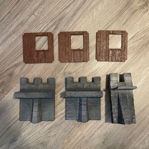 Vintage Schleich Grey Castle Wall Pieces